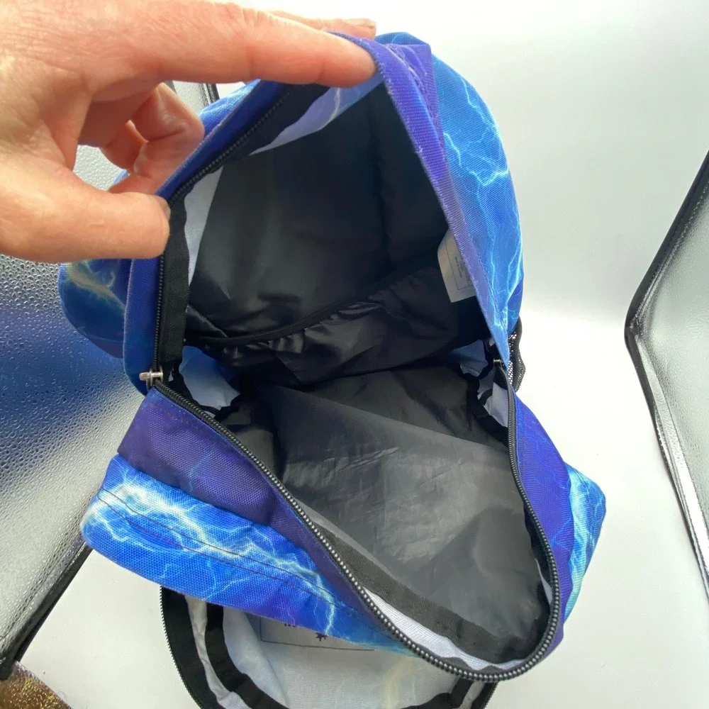 Trans by JanSport Backpack Blue Purple Lightning Bolt‎ JS00TM60 School Y2K Retro